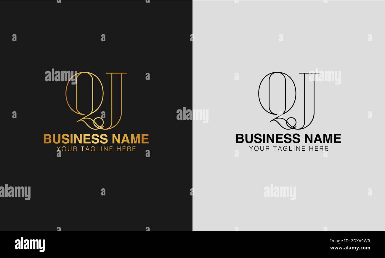 QJ Q J initial based abstract modern minimal creative logo, vector template image. luxury logotype logo, initial logo. Stock Vector