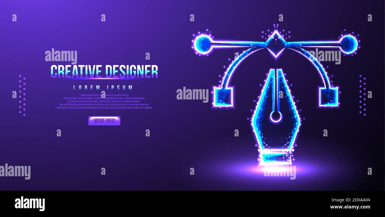 creative designer pen wireframe vector illustration Stock Vector