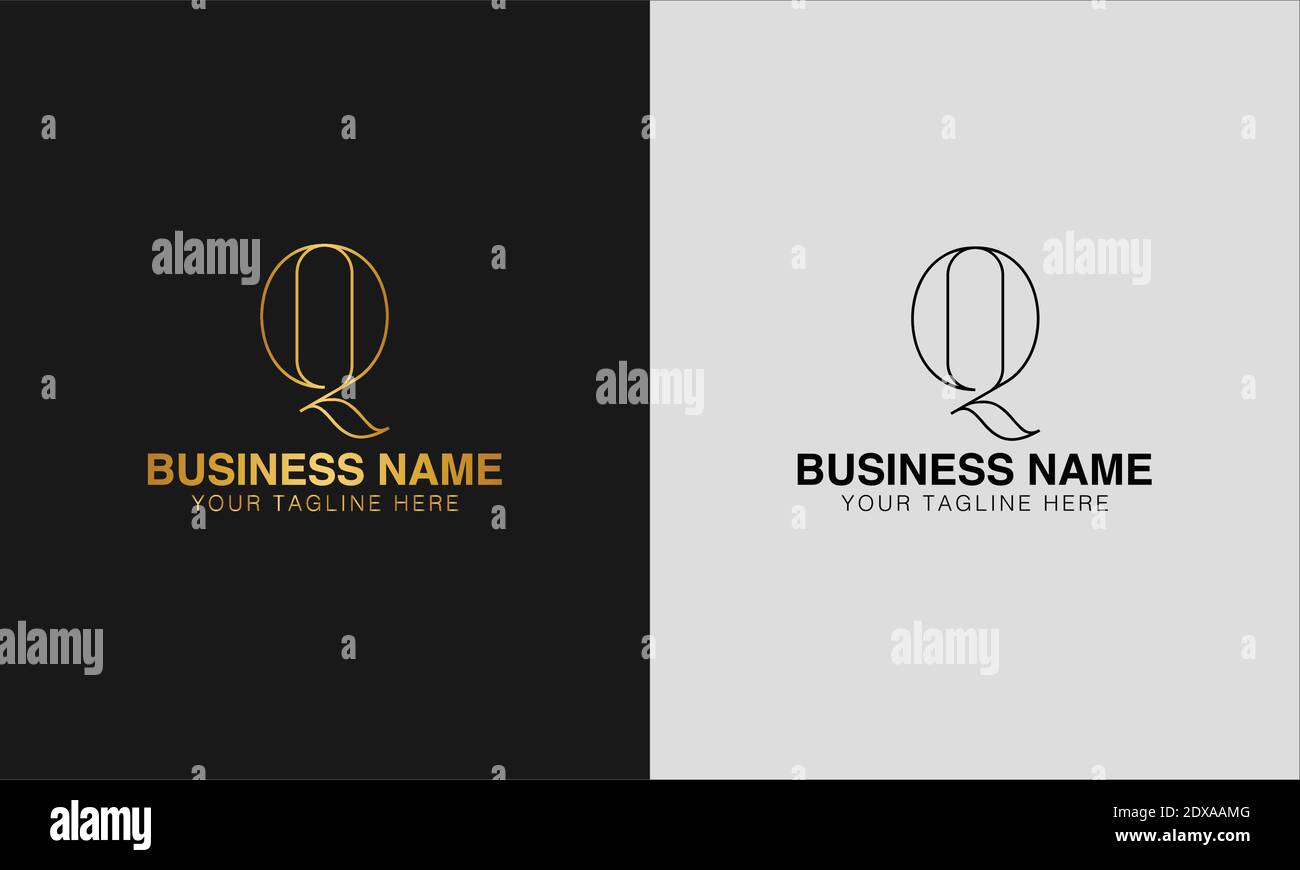 Q QQ initial  based abstract modern minimal creative logo, vector template image. luxury logotype logo, initial logo. Stock Vector