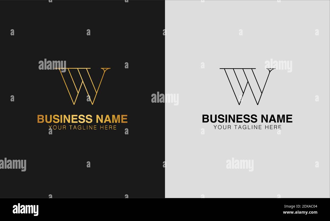 WW W initial  based abstract modern minimal creative logo, vector template image. luxury logotype logo, initial logo. Stock Vector