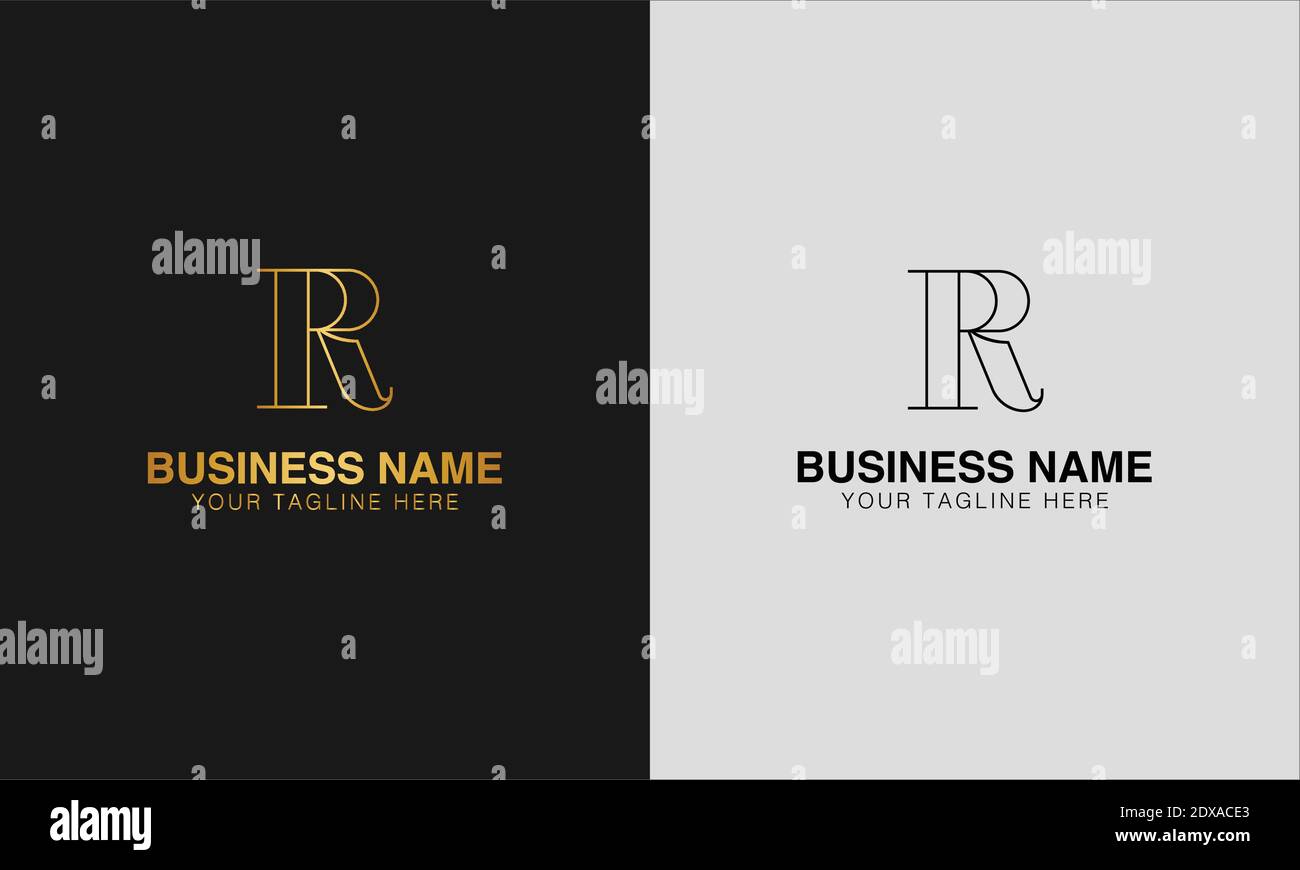 RR R initial  based abstract modern minimal creative logo, vector template image. luxury logotype logo, initial logo. Stock Vector