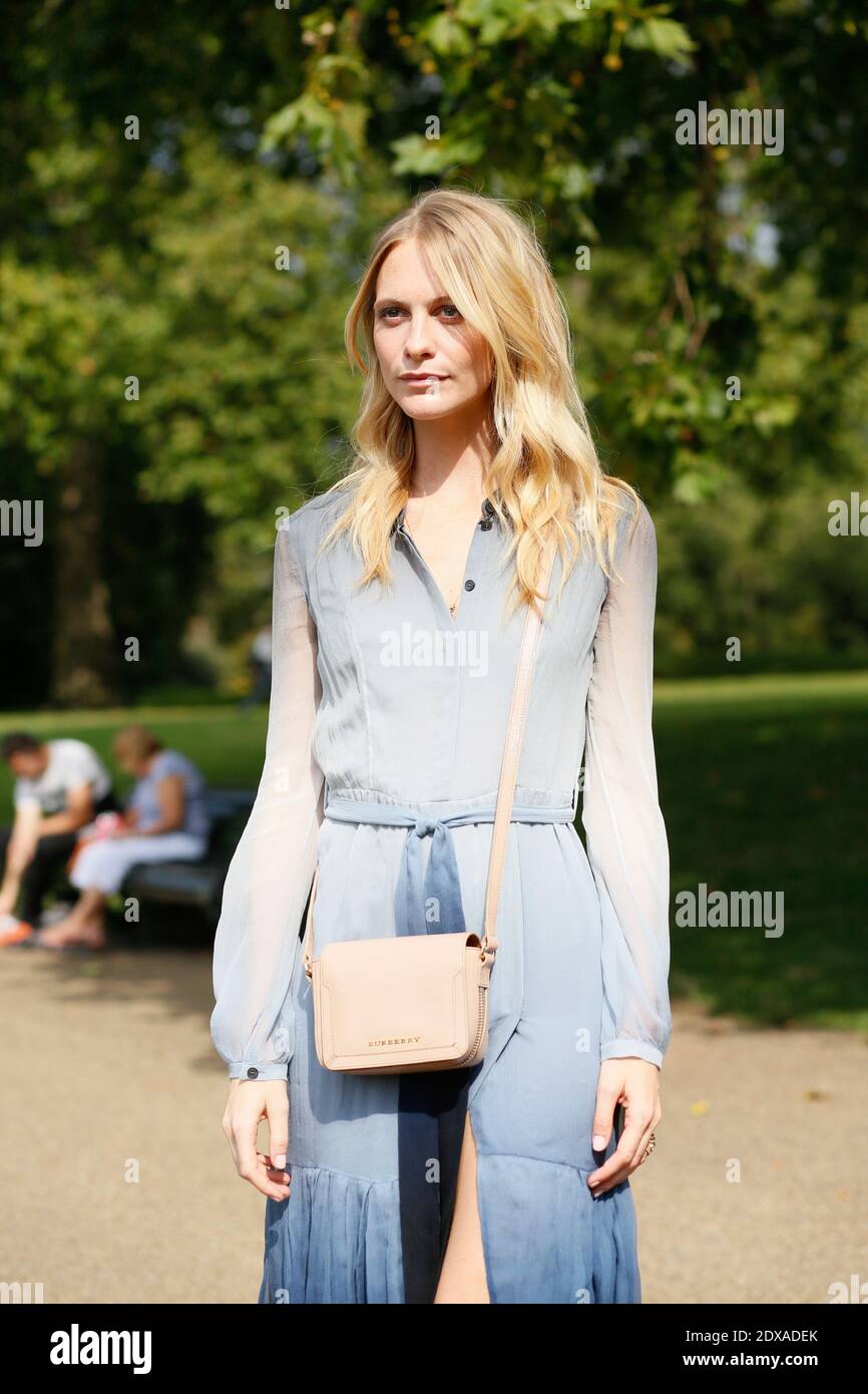Poppy Delevingne, english model and socialite, arriving at Burberry Prorsum Ready-to Wear Spring-Summer 2015 show, held at West Albert Lawn, Kensington gardens, London, UK on september 15th 2014. Photo by Sophie Mhabille/ABACAPRESS.COM Stock Photo