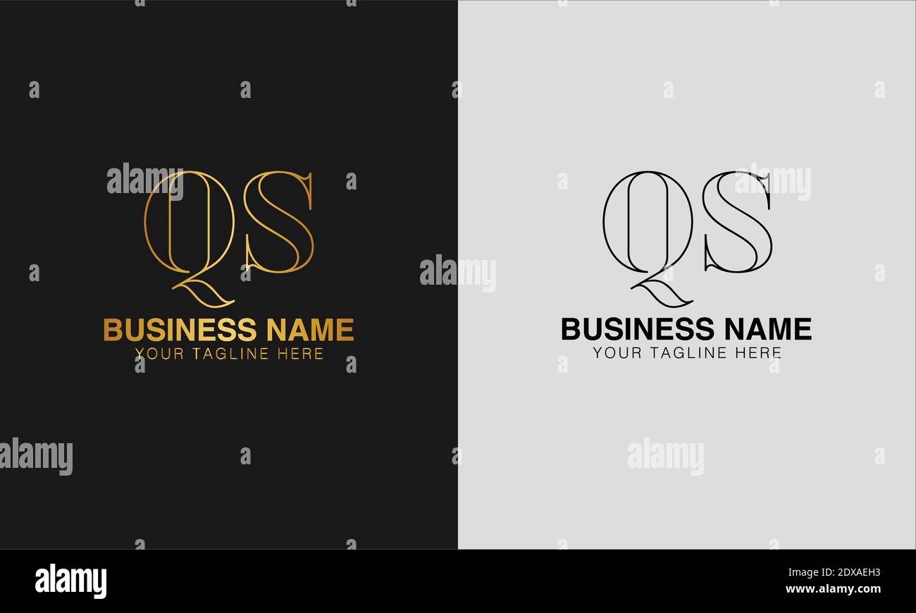QS Q S initial  based abstract modern minimal creative logo, vector template image. luxury logotype logo, initial logo. Stock Vector