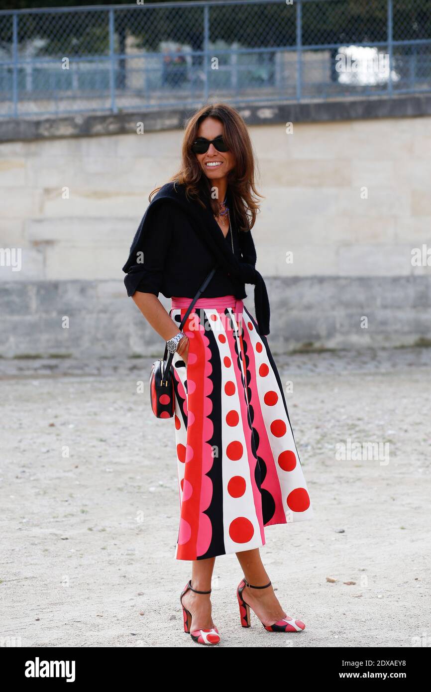 street style, Viviana Volpicella, arriving at Valentino Ready-to-Wear  Spring-Summer 2015 show held at