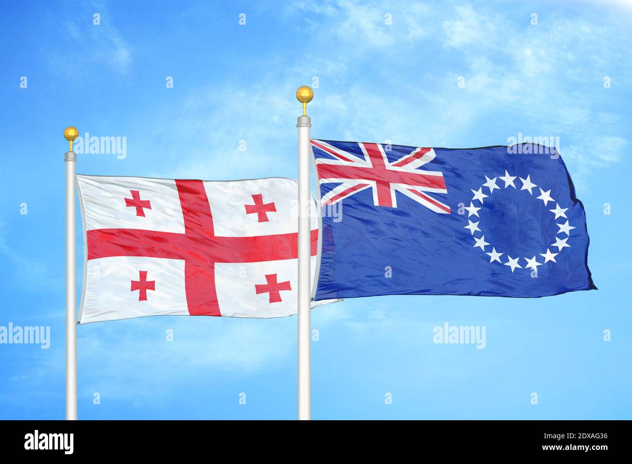 Georgia cook islands flag hi-res stock photography and images - Alamy