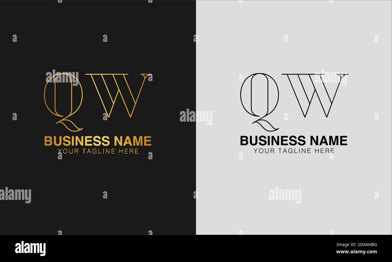 QW Q W initial  based abstract modern minimal creative logo, vector template image. luxury logotype logo, initial logo. Stock Vector