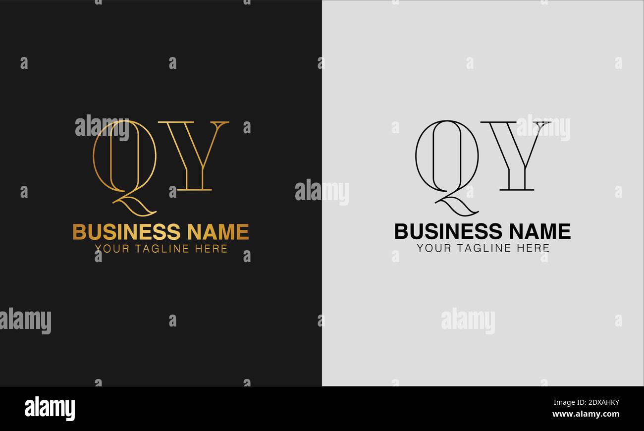 QY Q Y initial  based abstract modern minimal creative logo, vector template image. luxury logotype logo, initial logo. Stock Vector