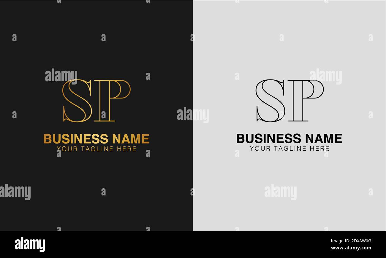 SP S P initial  based abstract modern minimal creative logo, vector template image. luxury logotype logo, initial logo. Stock Vector