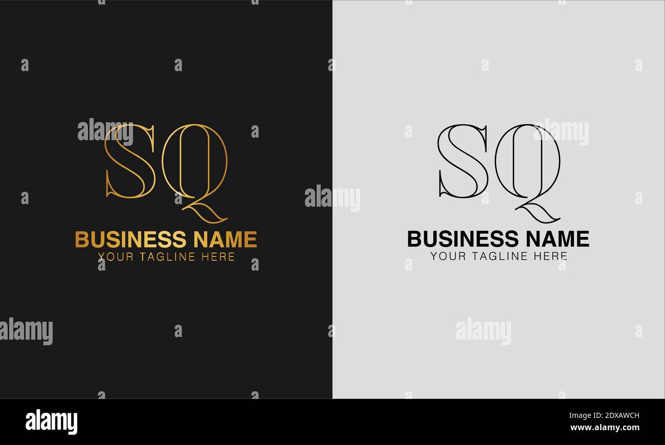 SQ S Q initial  based abstract modern minimal creative logo, vector template image. luxury logotype logo, initial logo. Stock Vector