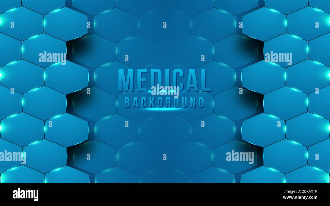 Health Medical Background, with blue hexagon shape vector illustration ...