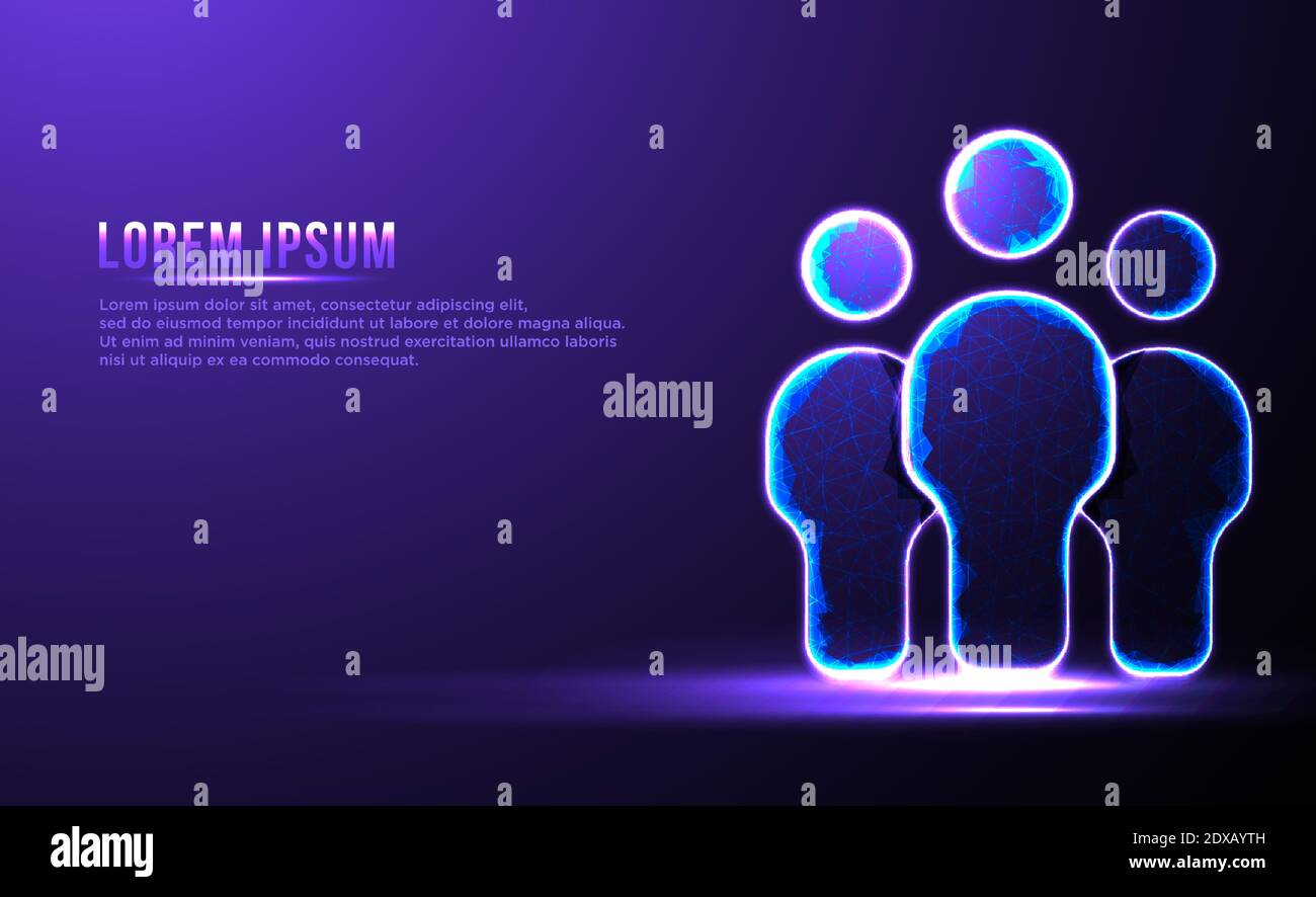 People group community Low poly wireframe vector illustration Stock Vector