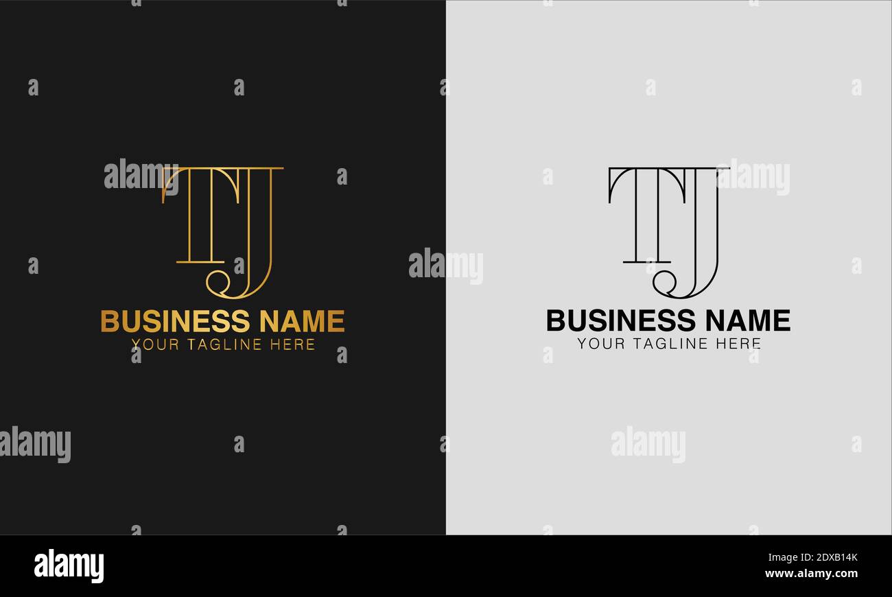 TJ T J initial based abstract modern minimal creative logo, vector template image. luxury logotype logo, initial logo. Stock Vector
