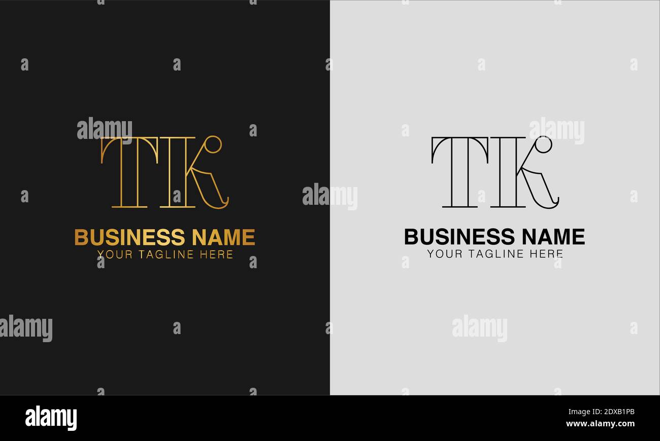 TK T K initial based abstract modern minimal creative logo, vector template image. luxury logotype logo, initial logo. Stock Vector