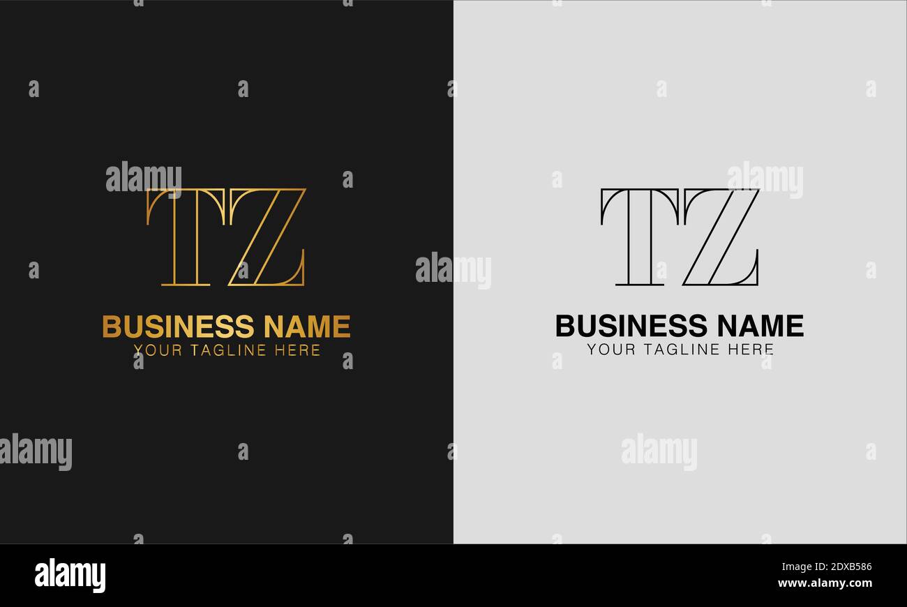 TZ T Z initial  based abstract modern minimal creative logo, vector template image. luxury logotype logo, initial logo. Stock Vector