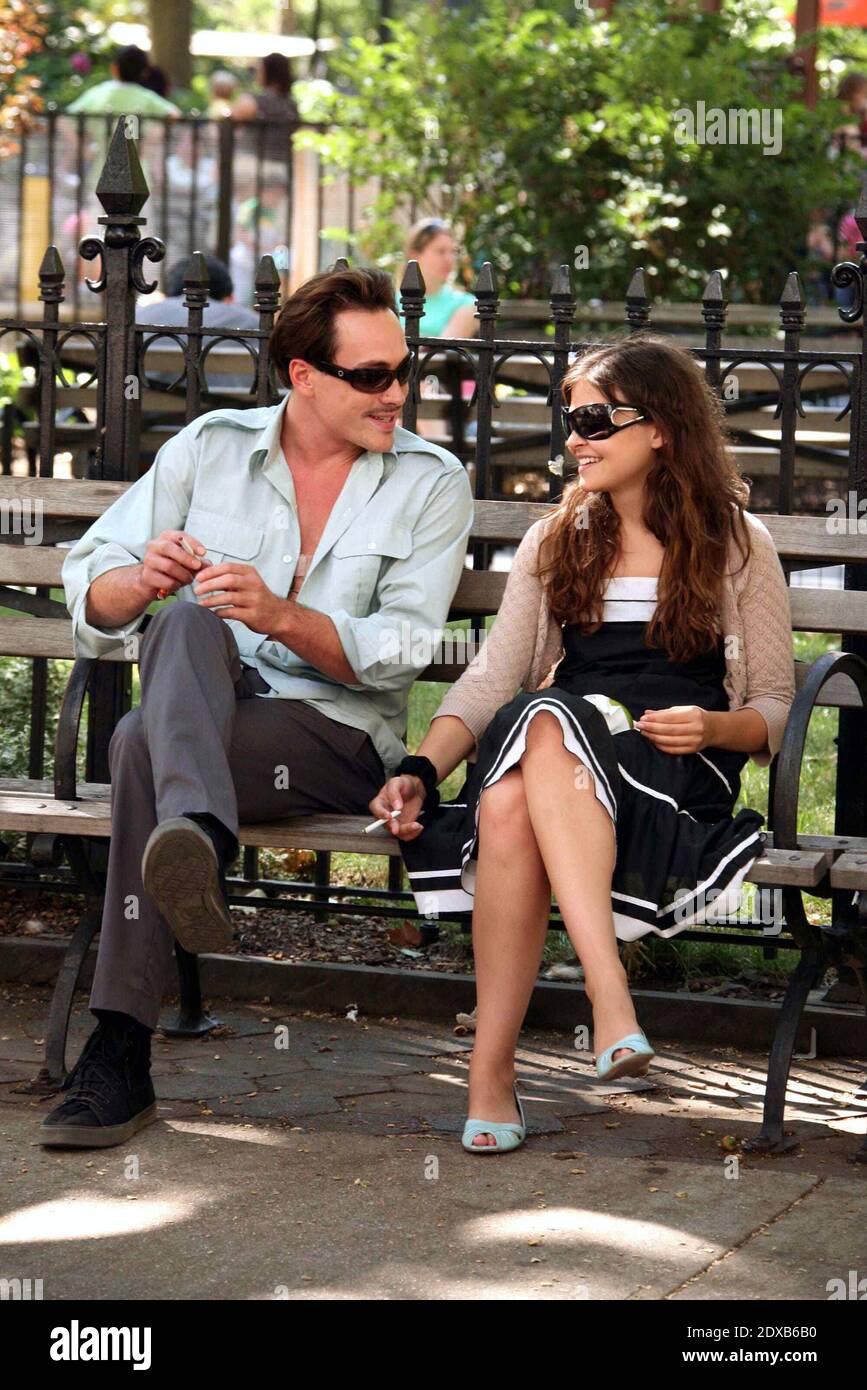 Chris Klein taking a break from filming 'New York City Serenade' with girlfriend Ginnifer Goodwin in Madison Square Park in New York City on August 16, 2006.  Photo Credit: Henry McGee/MediaPunch Stock Photo