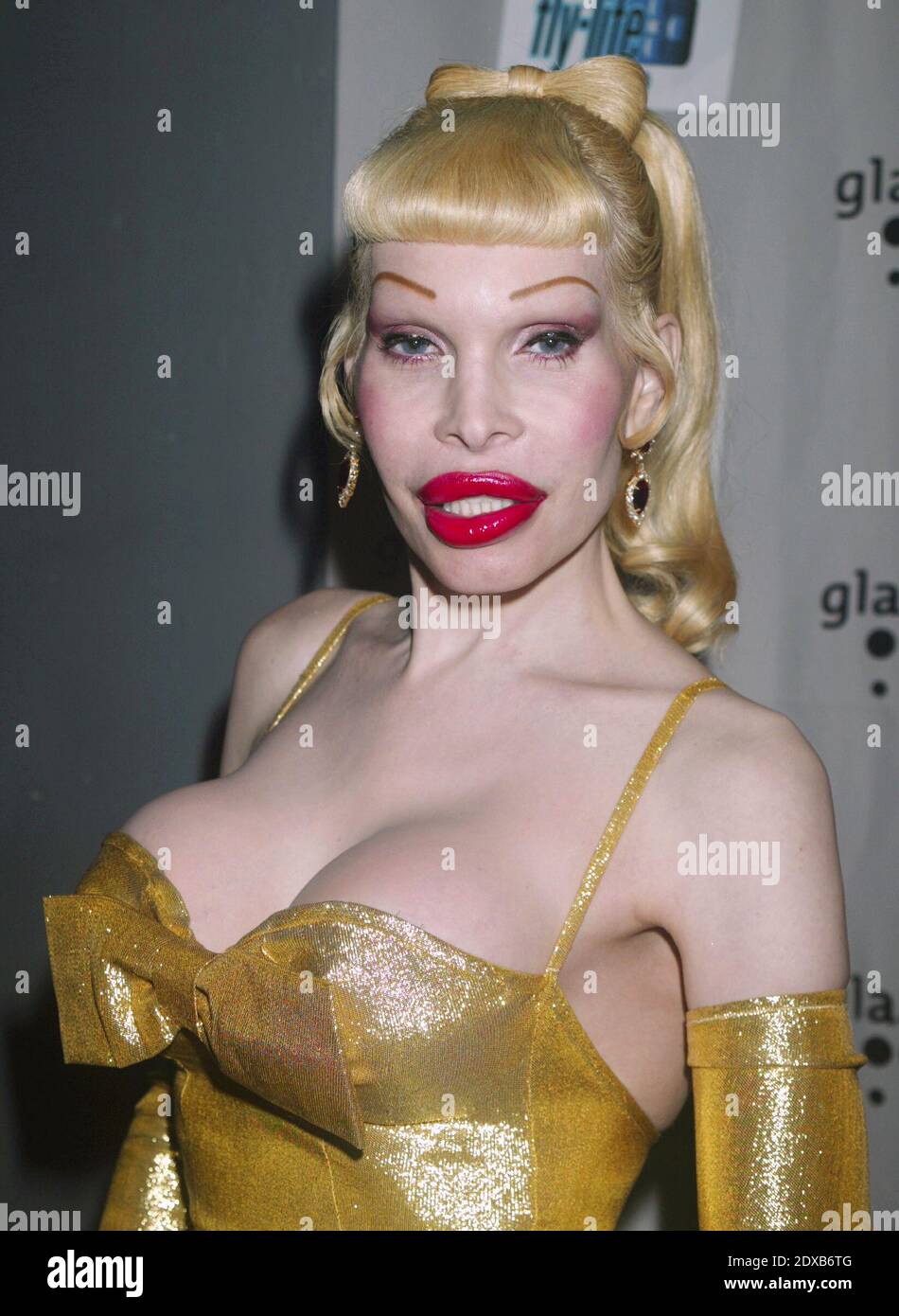 Amanda Lepore at "The Real Thing" benefit for GLAAD at The Roxy in New York City on May 8, 2003.  Photo Credit: Henry McGee/MediaPunch Stock Photo