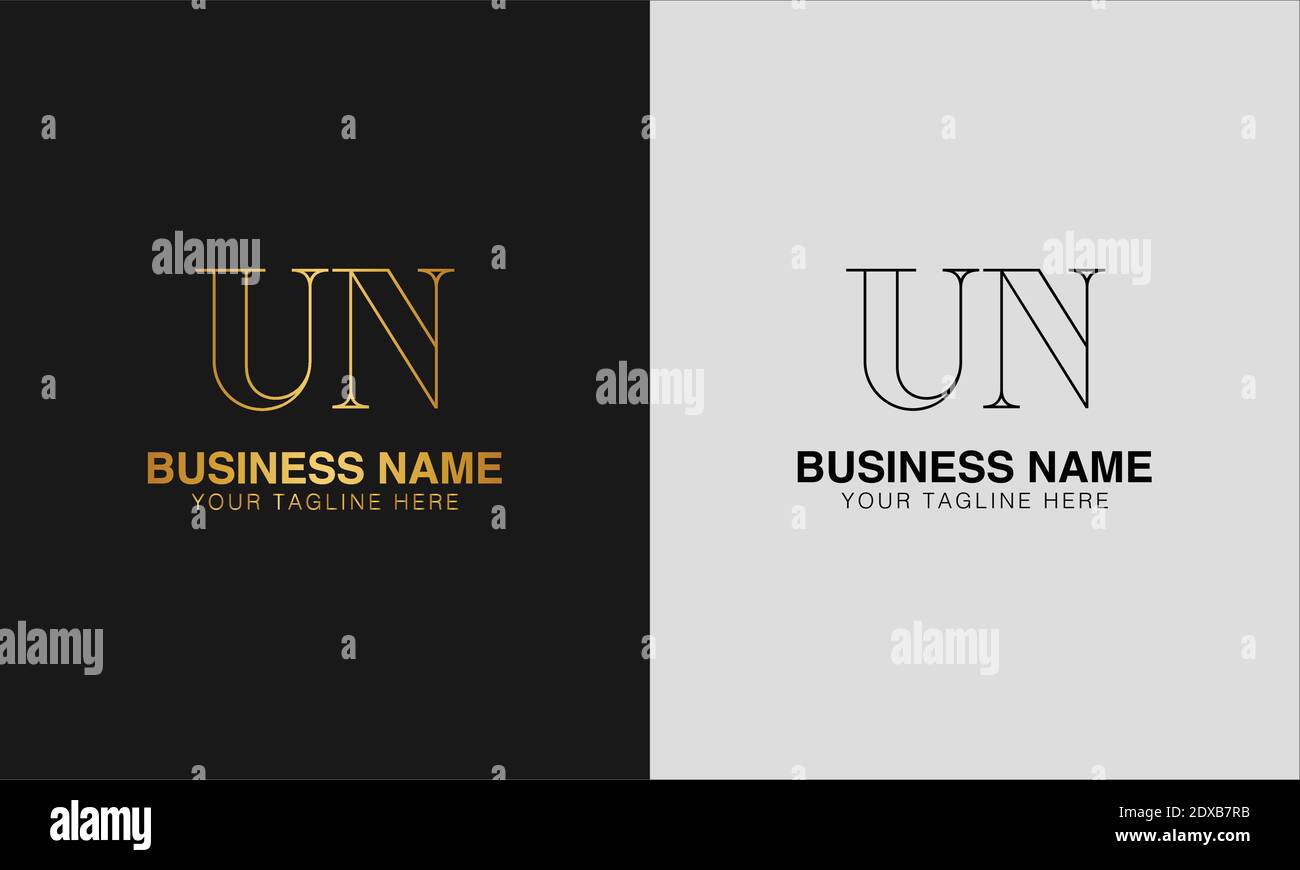UN U N initial  based abstract modern minimal creative logo, vector template image. luxury logotype logo, initial logo. Stock Vector