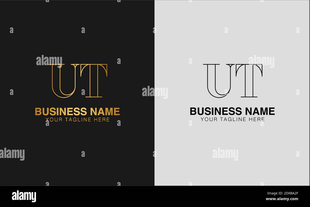 UT U T initial based abstract modern minimal creative logo, vector template image. luxury logotype logo, initial logo. Stock Vector