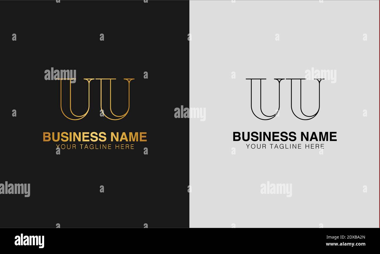 UU U initial  based abstract modern minimal creative logo, vector template image. luxury logotype logo, initial logo. Stock Vector