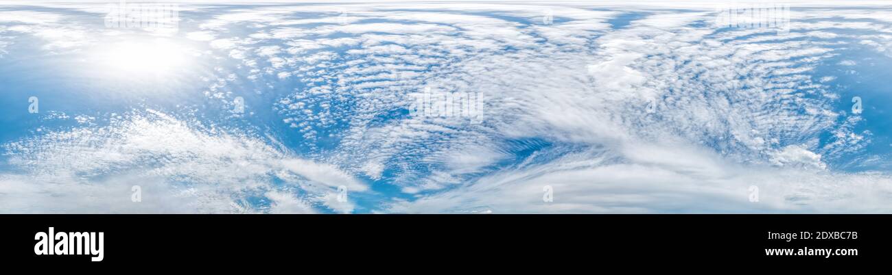 Blue sky with light clouds Seamless panorama in spherical ...
