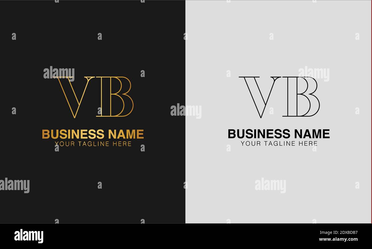 VB V B initial based abstract modern minimal creative logo, vector template image. luxury logotype logo, initial logo. Stock Vector