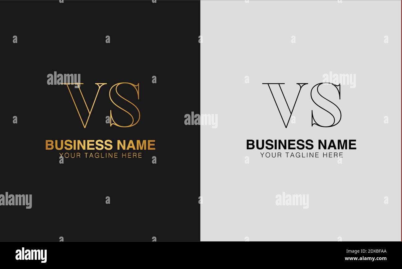 VS V  S initial  based abstract modern minimal creative logo, vector template image. luxury logotype logo, initial logo. Stock Vector