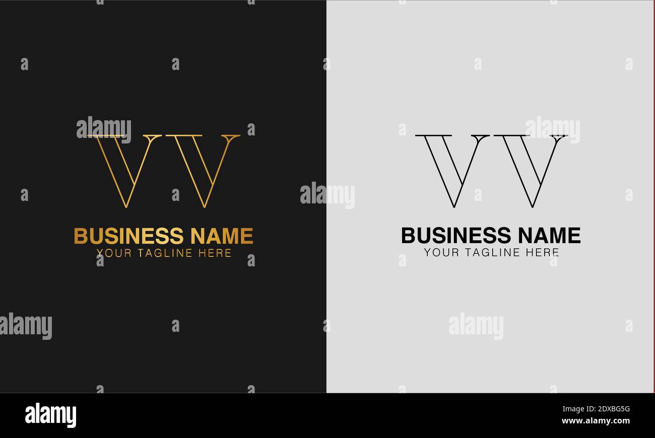 VV V initial  based abstract modern minimal creative logo, vector template image. luxury logotype logo, initial logo. Stock Vector