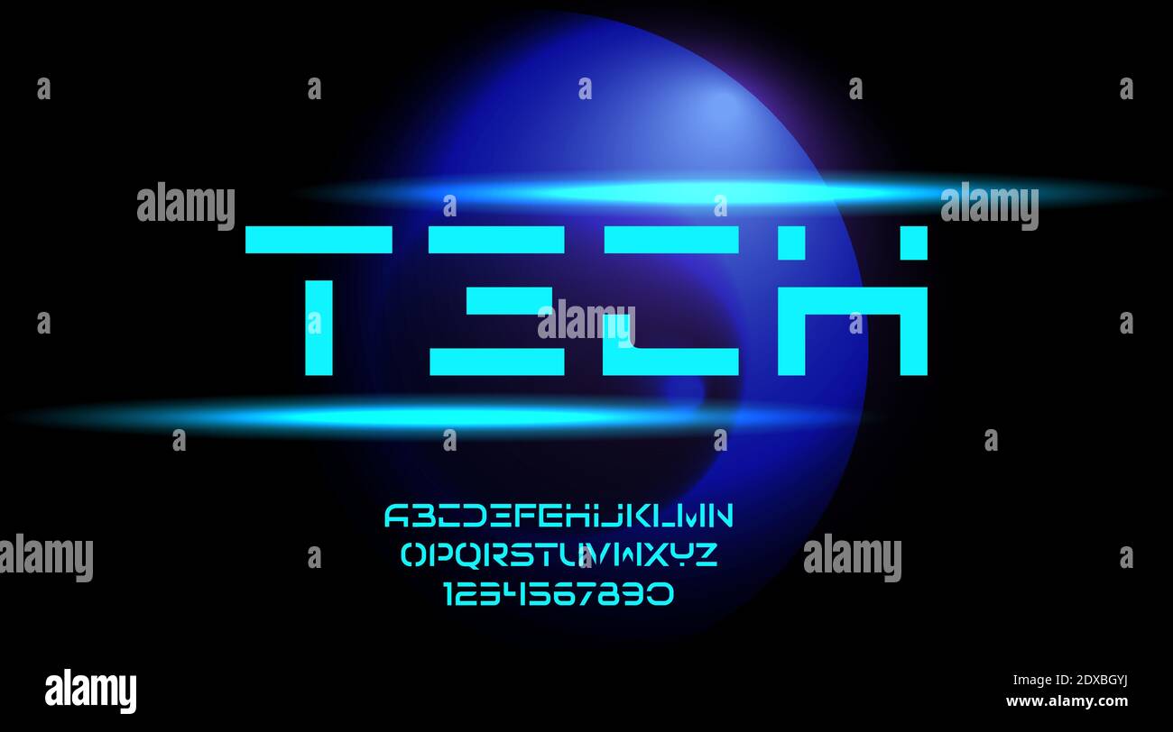 tech, technology alphabet, vector illustration Stock Vector Image & Art