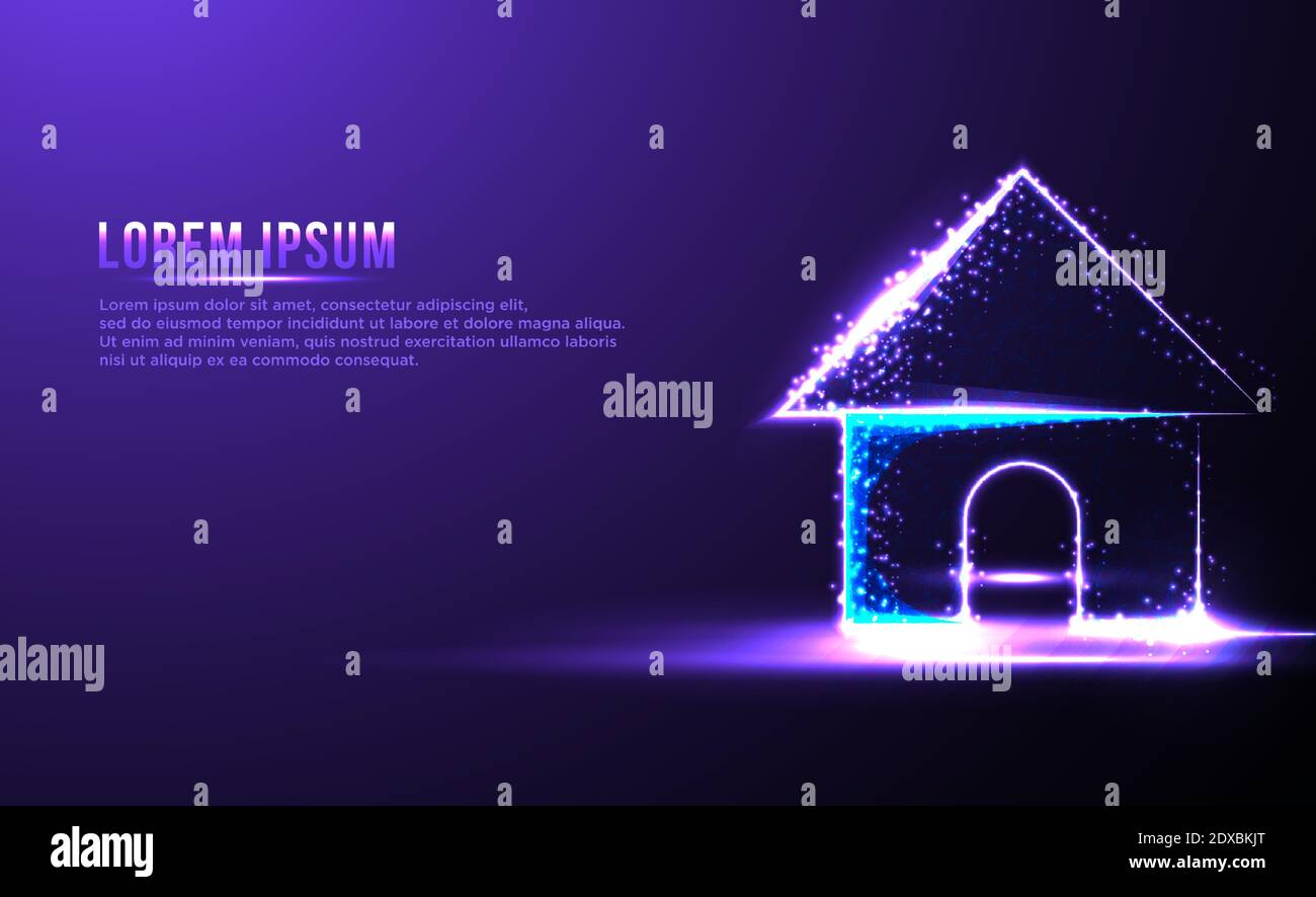 House Home abstract Low poly wireframe vector ilustration Stock Vector