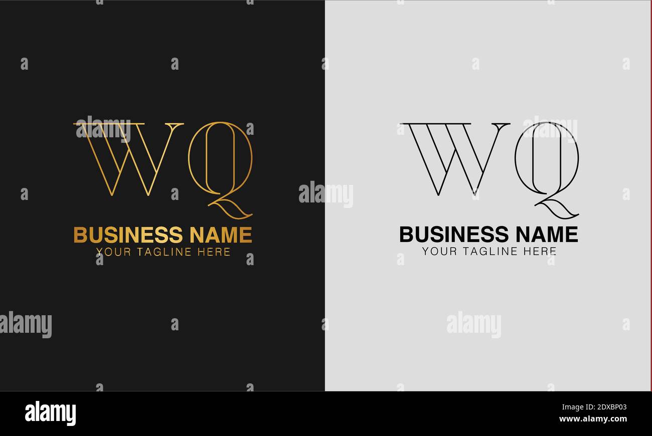 WQ W  Q initial  based abstract modern minimal creative logo, vector template image. luxury logotype logo, initial logo. Stock Vector