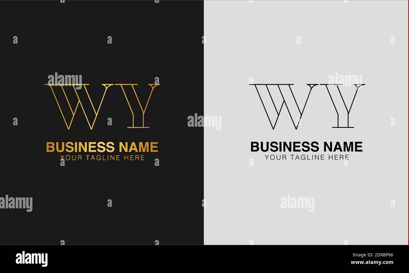 WY W Y initial based abstract modern minimal creative logo, vector template image. luxury logotype logo, initial logo. Stock Vector