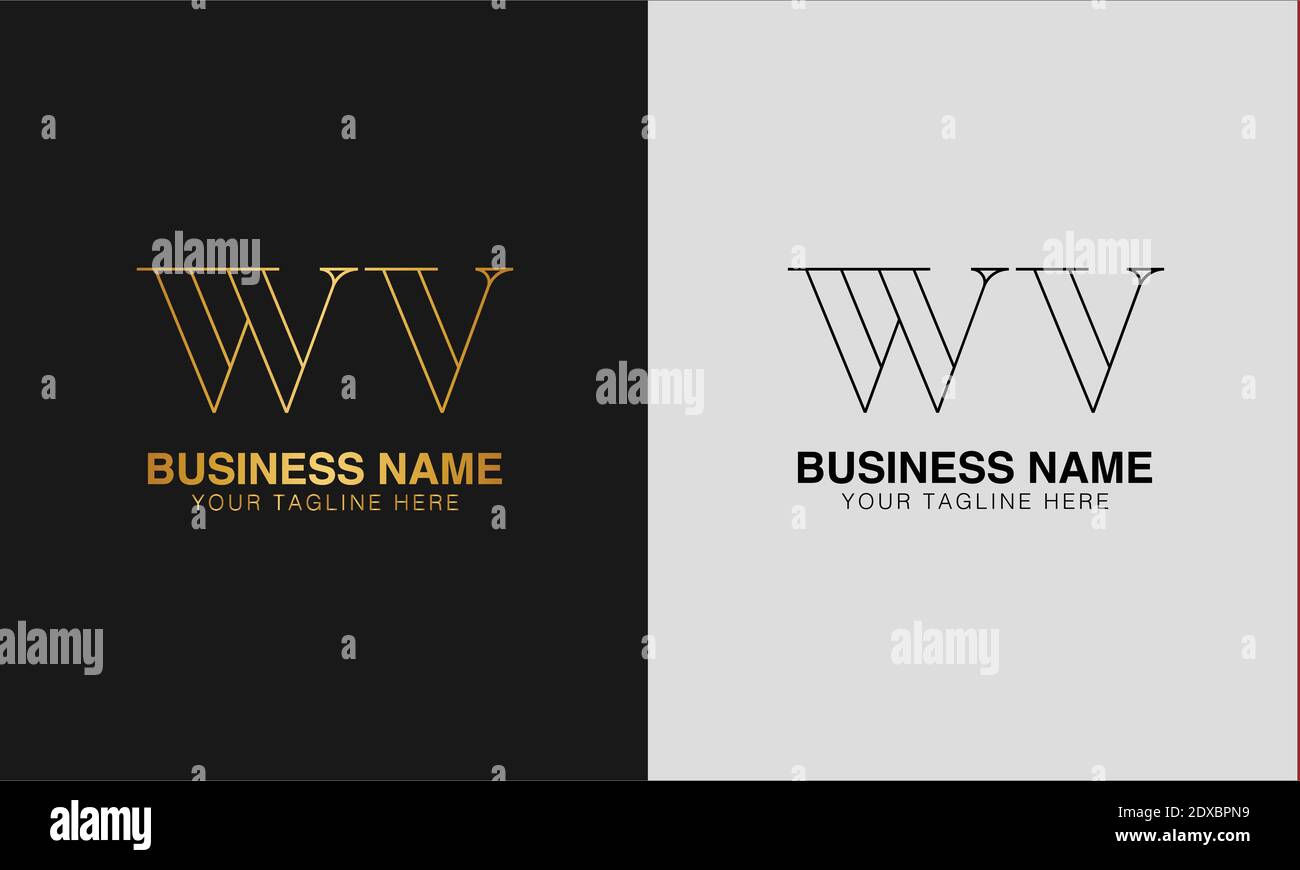 WV W V initial  based abstract modern minimal creative logo, vector template image. luxury logotype logo, initial logo. Stock Vector