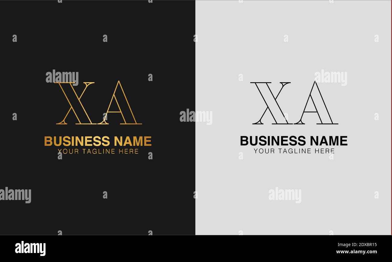 XA X A initial based abstract modern minimal creative logo, vector template image. luxury logotype logo, initial logo. Stock Vector