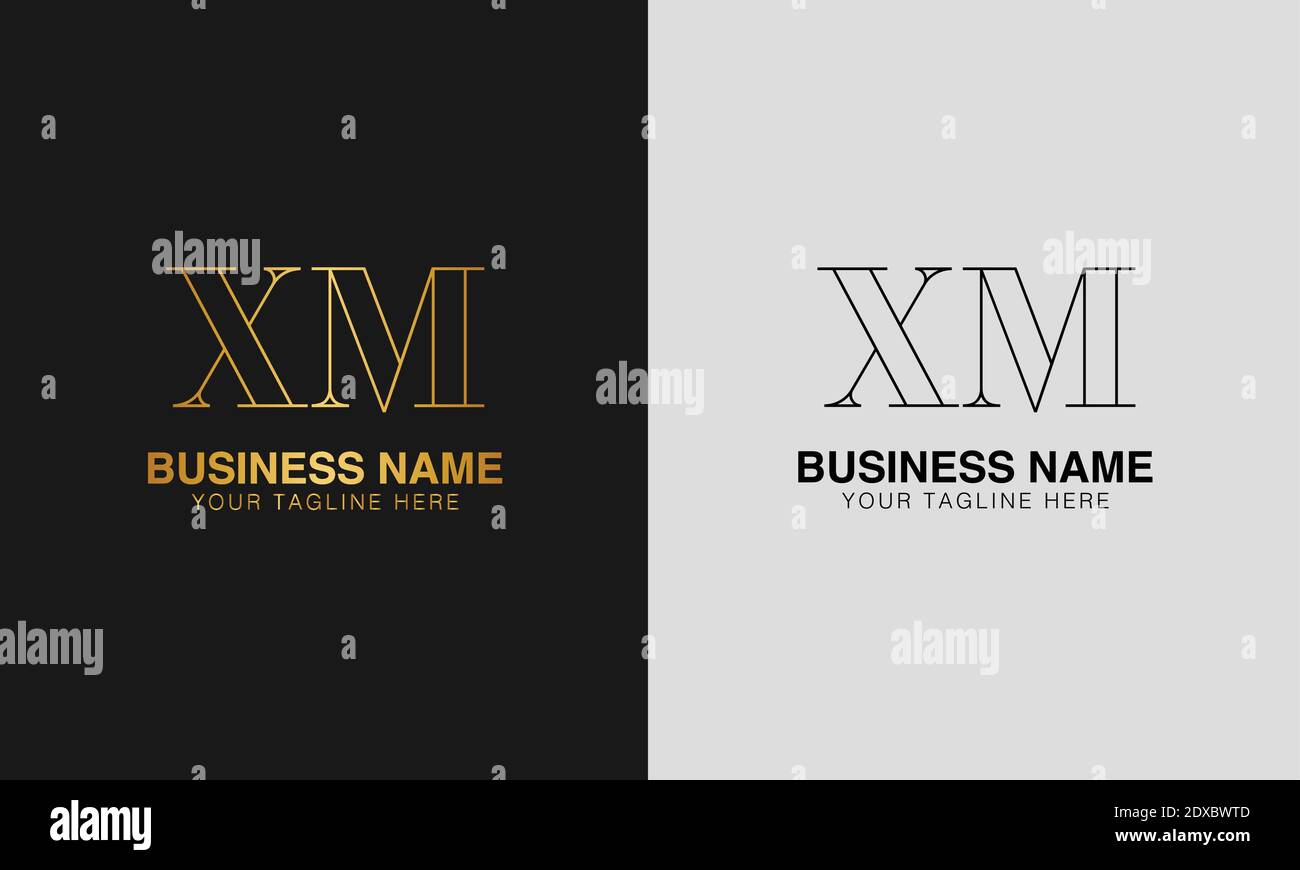 XM X M initial  based abstract modern minimal creative logo, vector template image. luxury logotype logo, initial logo. Stock Vector
