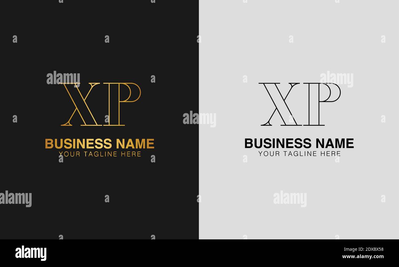 XP X P initial  based abstract modern minimal creative logo, vector template image. luxury logotype logo, initial logo. Stock Vector