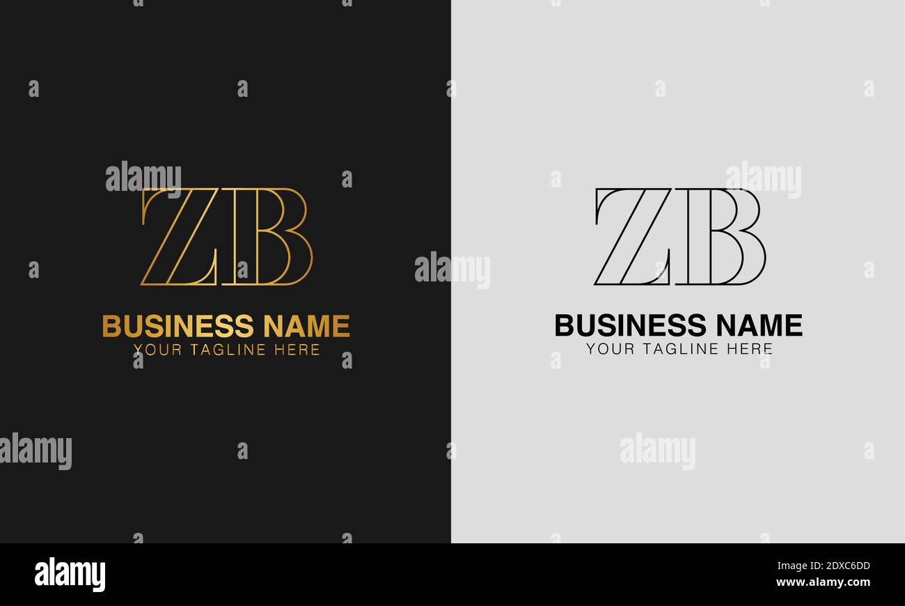 ZB Z B initial  based abstract modern minimal creative logo, vector template image. luxury logotype logo, initial logo. Stock Vector