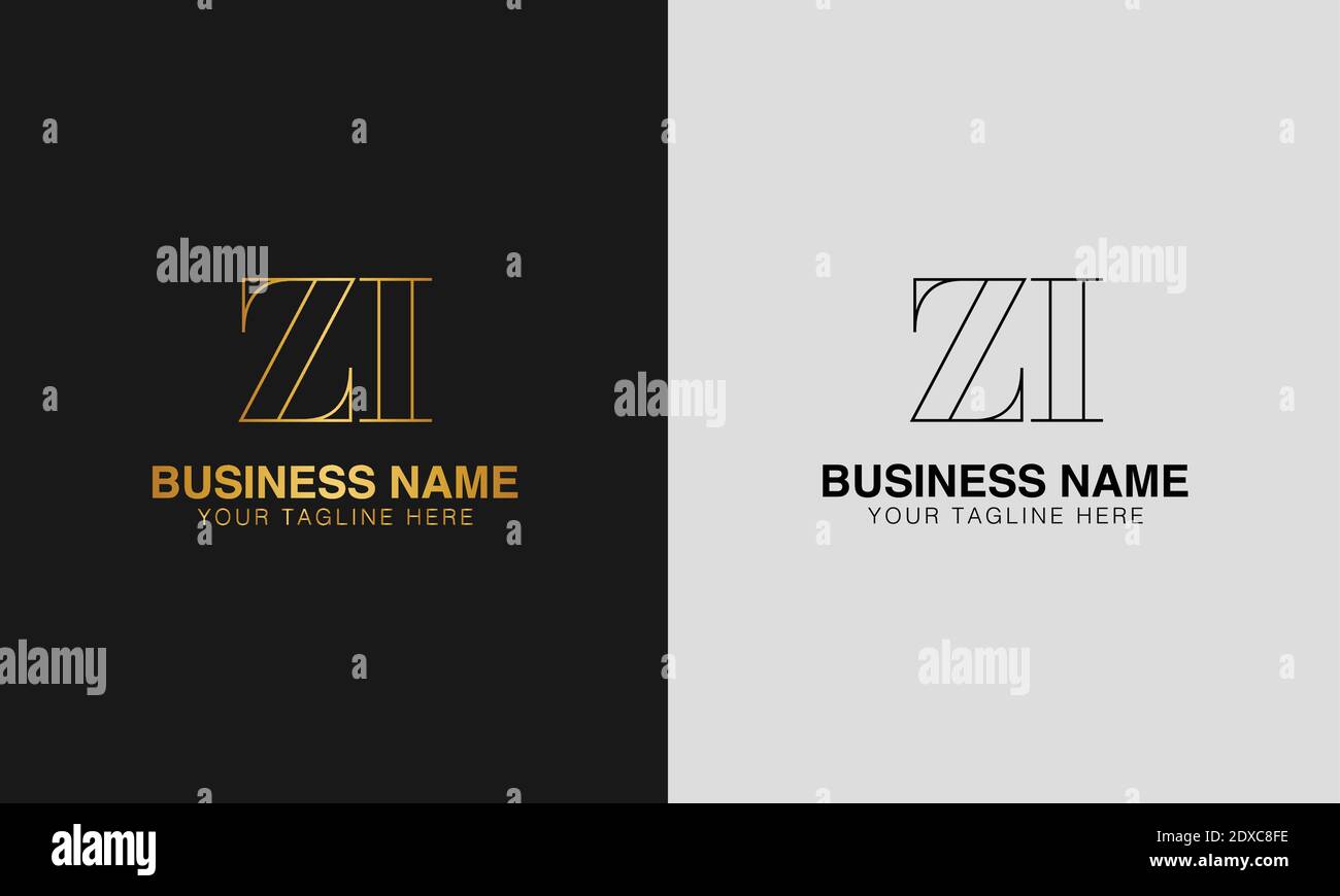 ZI Z I initial based abstract modern minimal creative logo, vector template image. luxury logotype logo, initial logo. Stock Vector