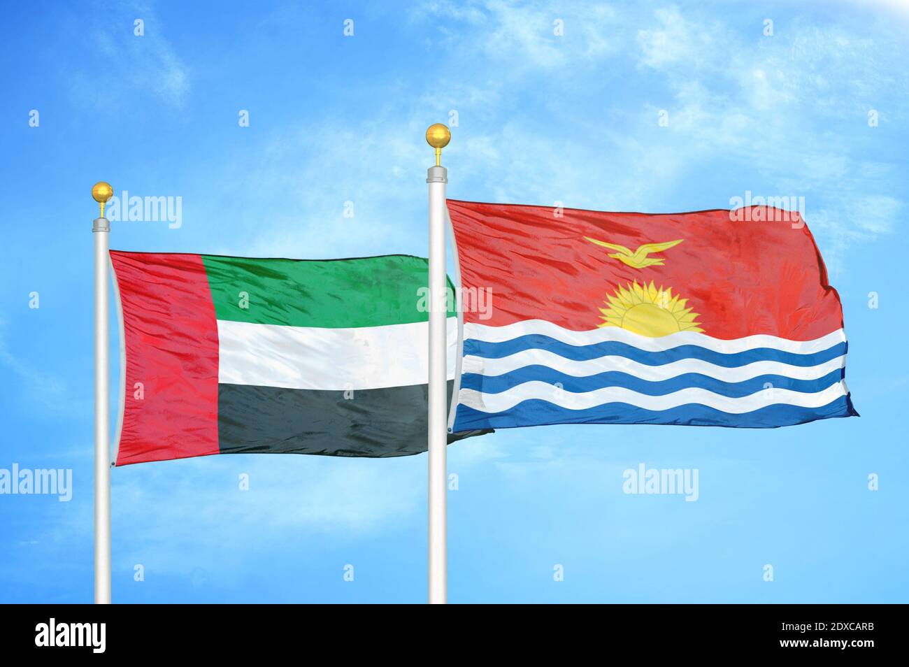 United Arab Emirates and Kiribati two flags Stock Photo