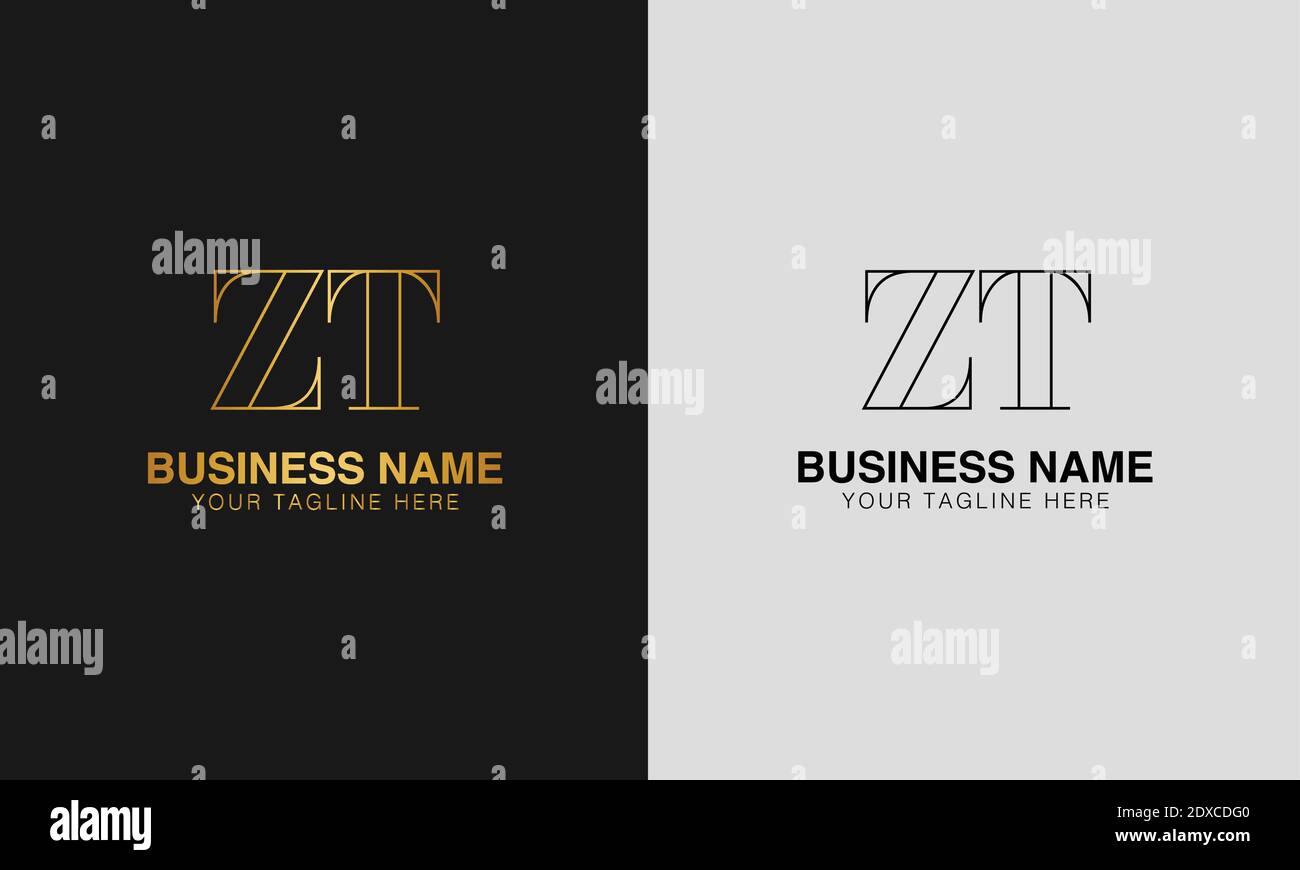 ZT Z  T initial  based abstract modern minimal creative logo, vector template image. luxury logotype logo, initial logo. Stock Vector
