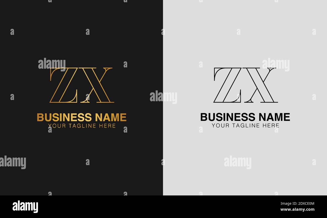 ZX Monogram logo letter with Star geometric shape style design