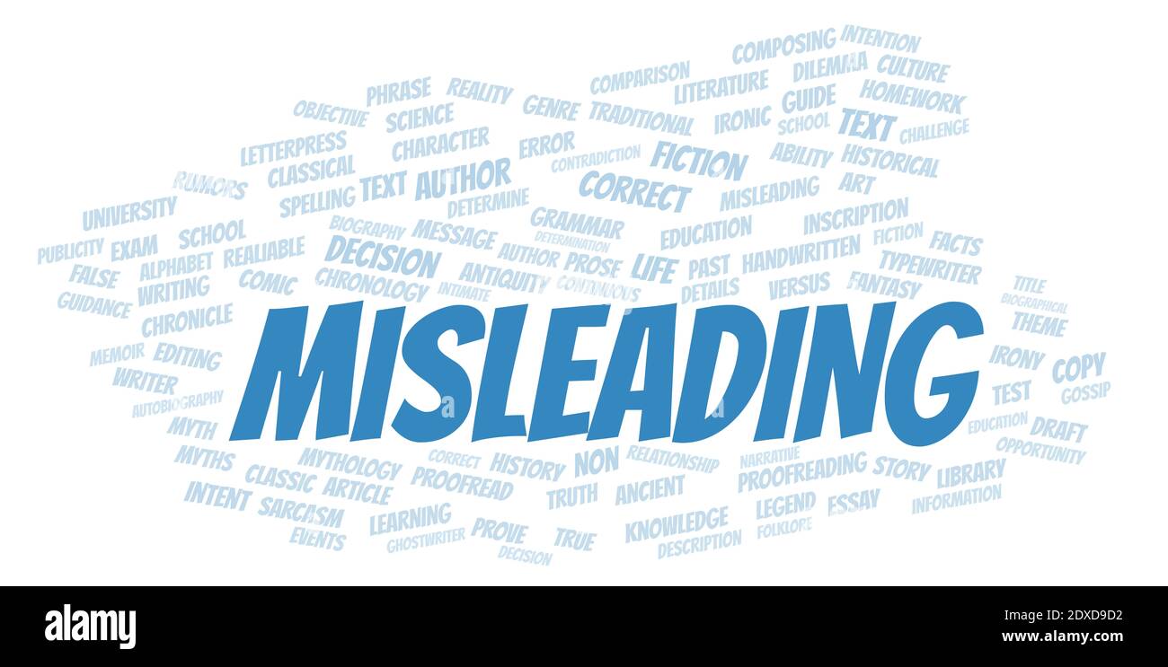 Misleading typography word cloud create with text only Stock Photo