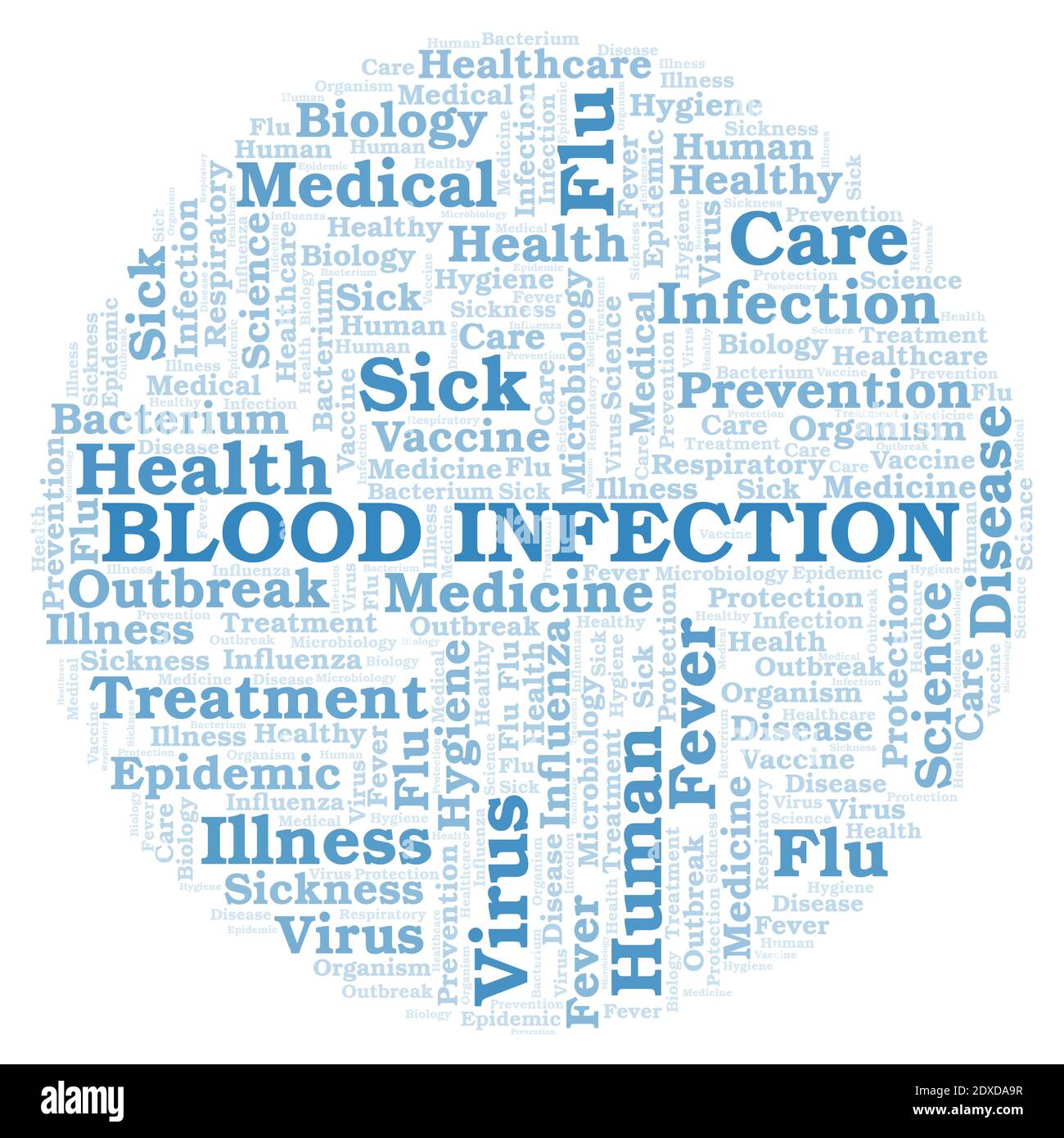 Blood Infection typography word cloud create with text only. Stock Photo