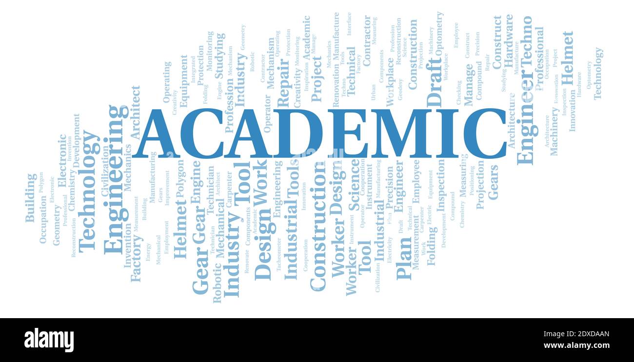 Academic typography word cloud create with text only Stock Photo - Alamy
