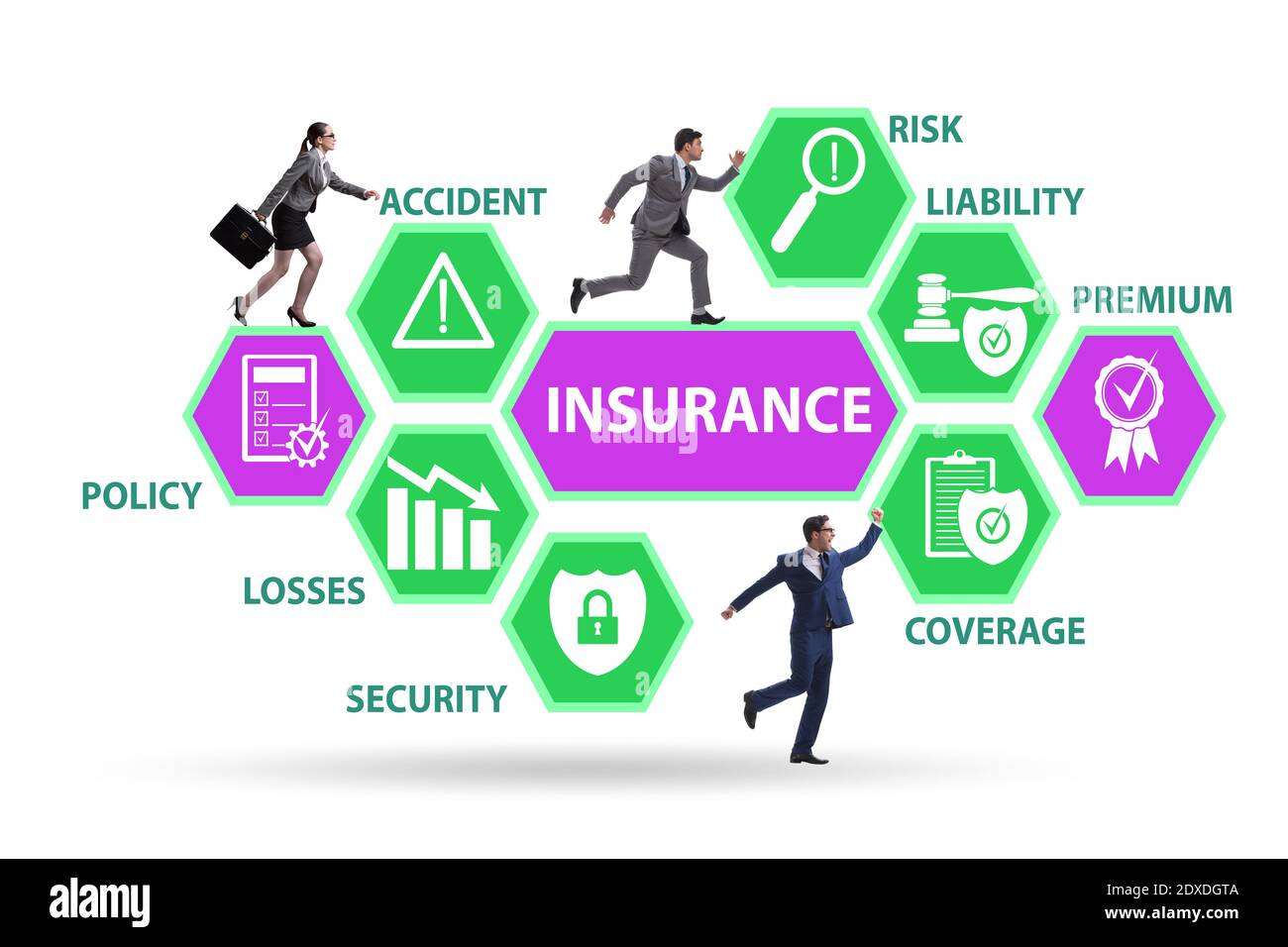 Concept of the various types of insurance Stock Photo Alamy