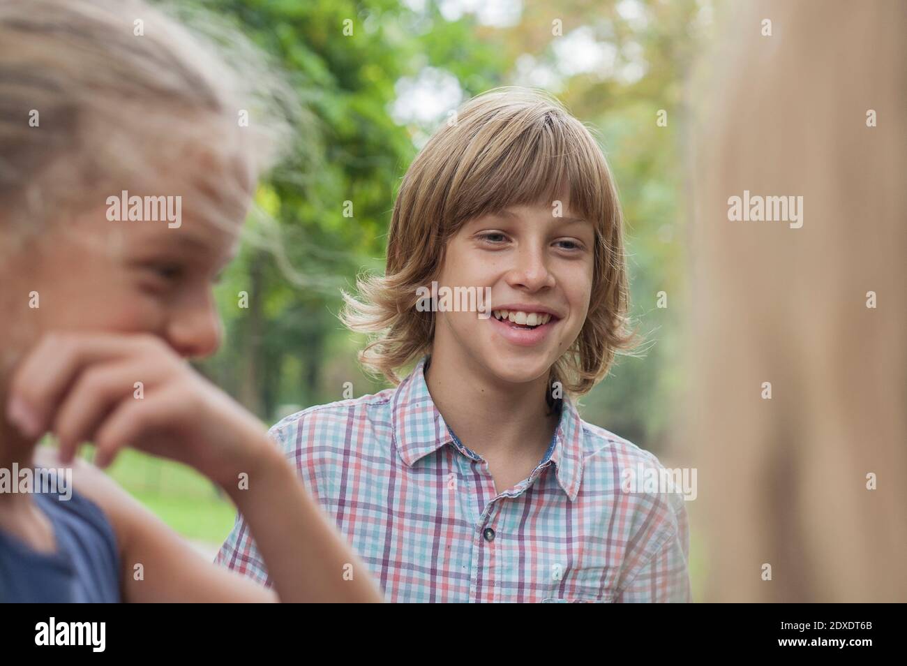 Children blonde laughing hi-res stock photography and images - Alamy