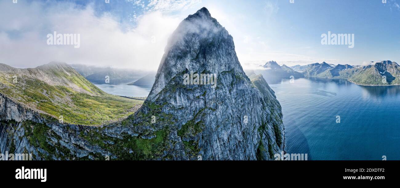 Segla mountain against sky at Norway Stock Photo