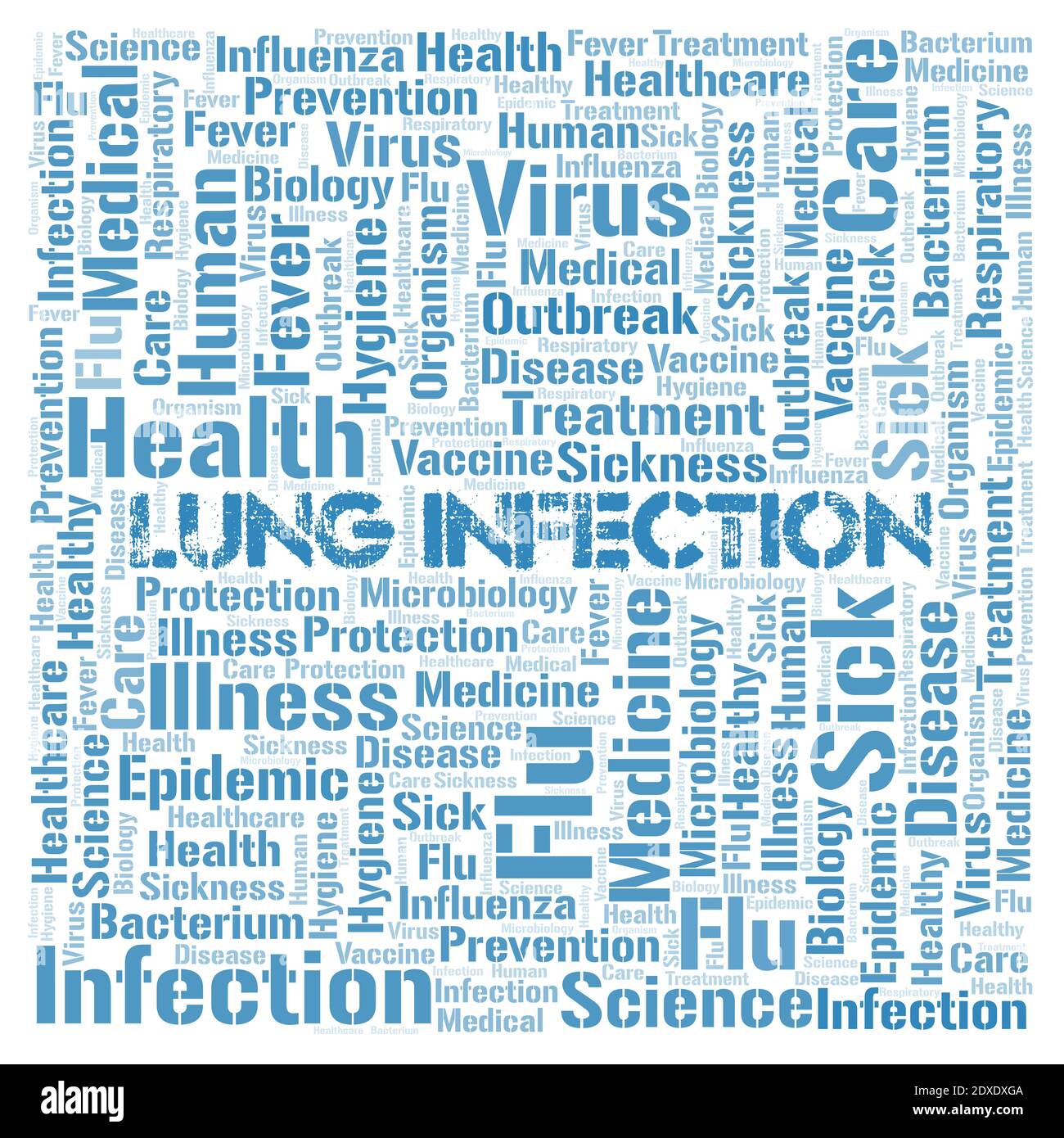 Lung Infection typography word cloud create with text only. Stock Photo