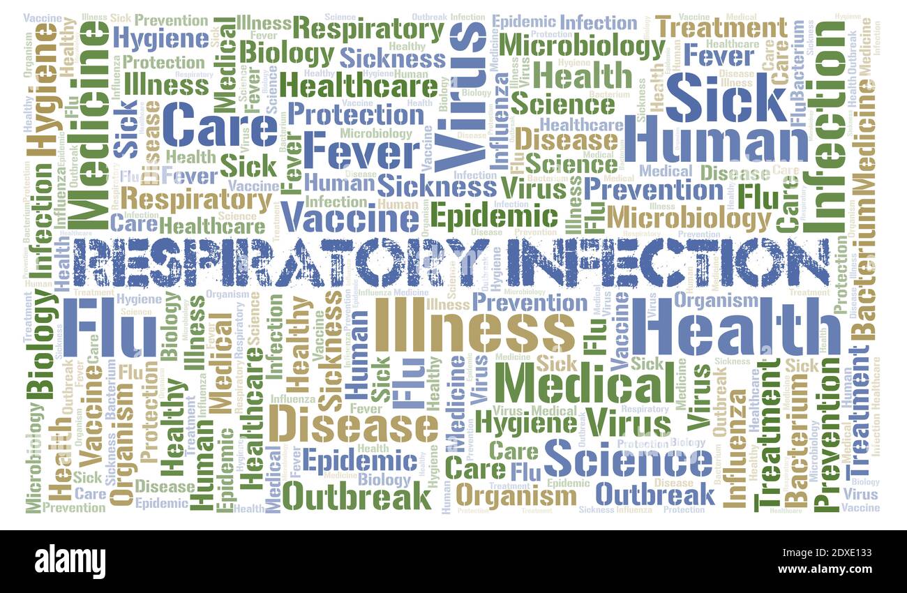 Respiratory Infection typography word cloud create with text only. Stock Photo