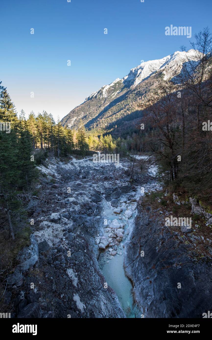 Germany, Bavaria, Mountain stream flowing in Berchtesgaden National Park Stock Photo