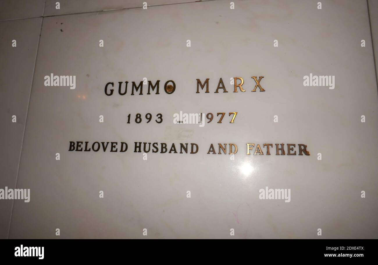 Glendale, California, USA 23rd December 2020 A general view of atmosphere of actor Gummo Marx's Grave in Patriots Terrace in Corridor of the Patriots in Sanctuary of Brotherhood at Freedom Mausoleum at Forest Lawn Memorial Park on December 23, 2020 in Glendale, California, USA. Photo by Barry King/Alamy Stock Photo Stock Photo